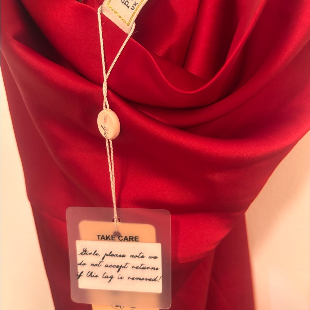 Oh Polly Red Satin Mini Dress - Picture 4 of 4